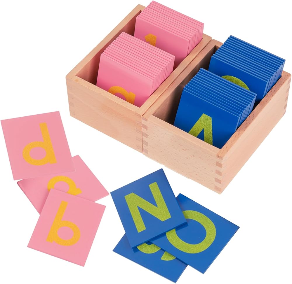 Sandpaper letters, lower and capital