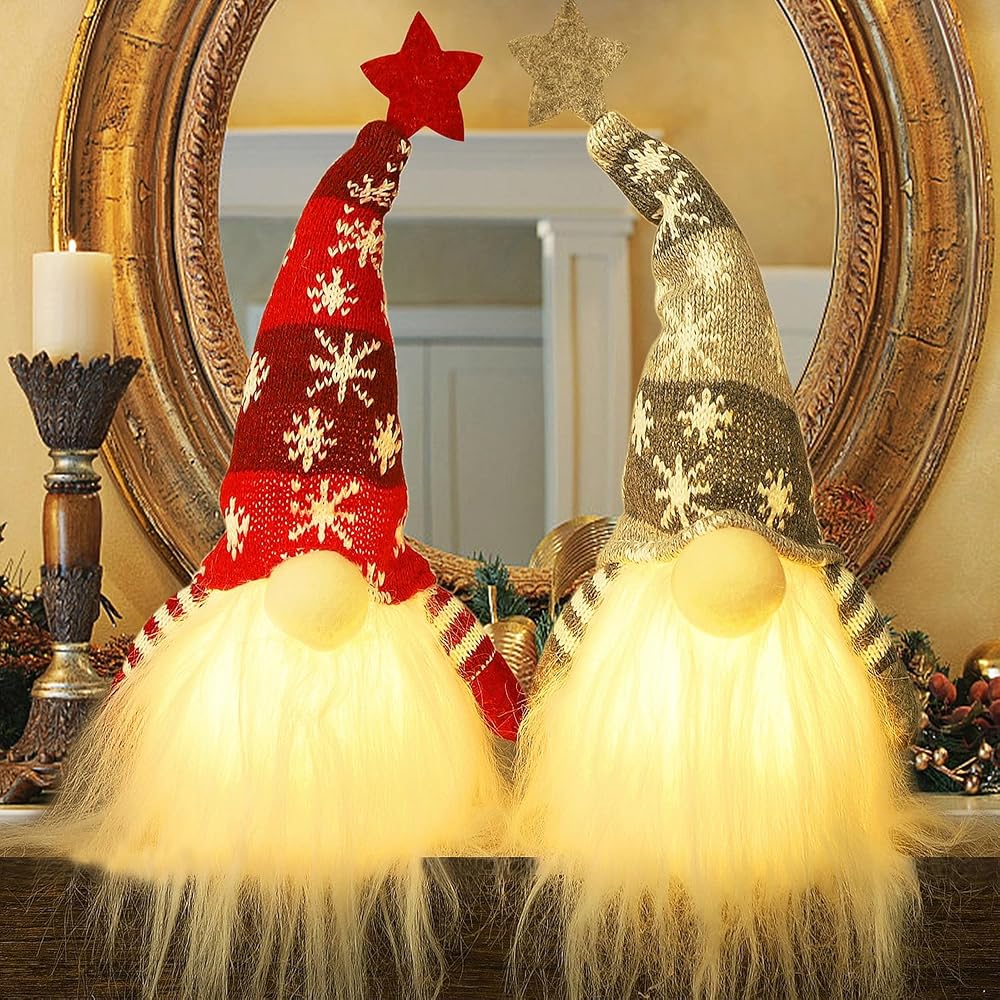 15" lighted Scandinavian gnome