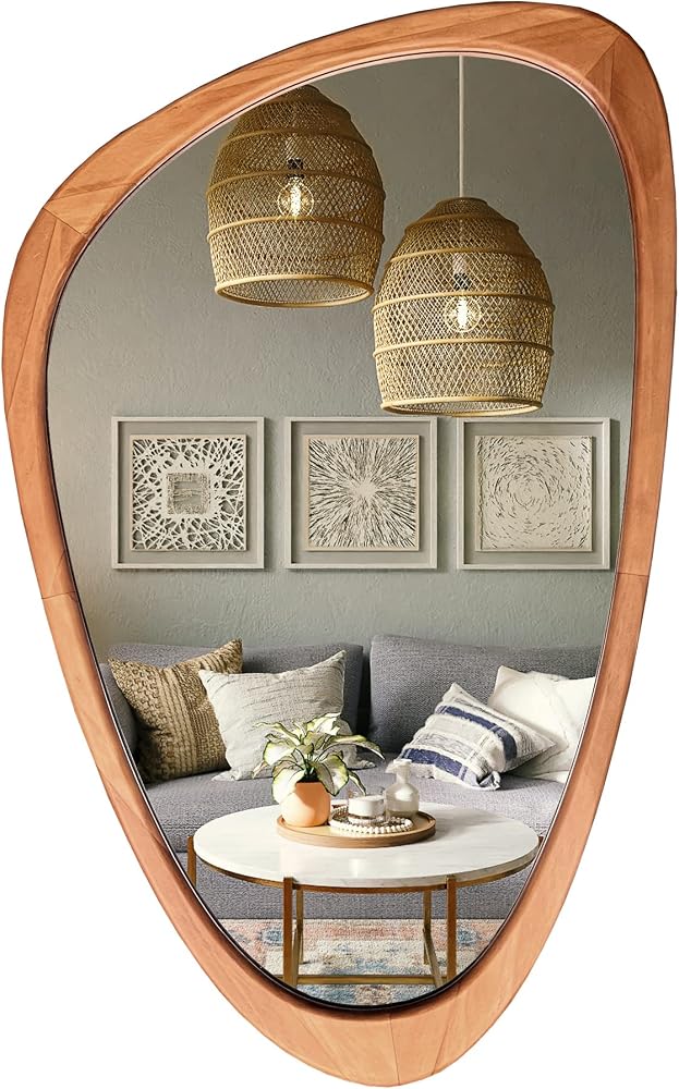 Asymmetrical wall mirror