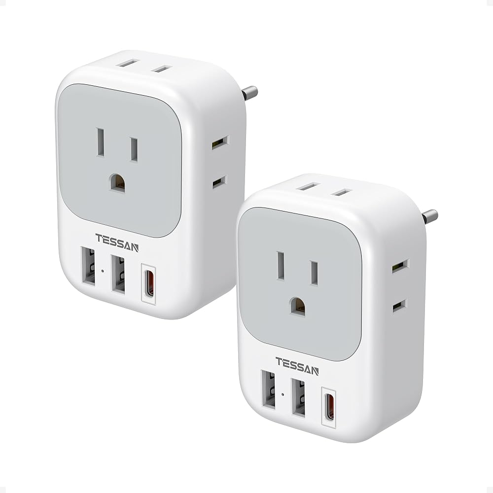 European travel plug adapter, 2 pack