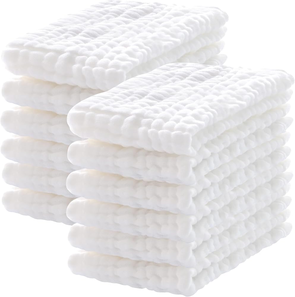 Muslin burp cloths, 12 pack