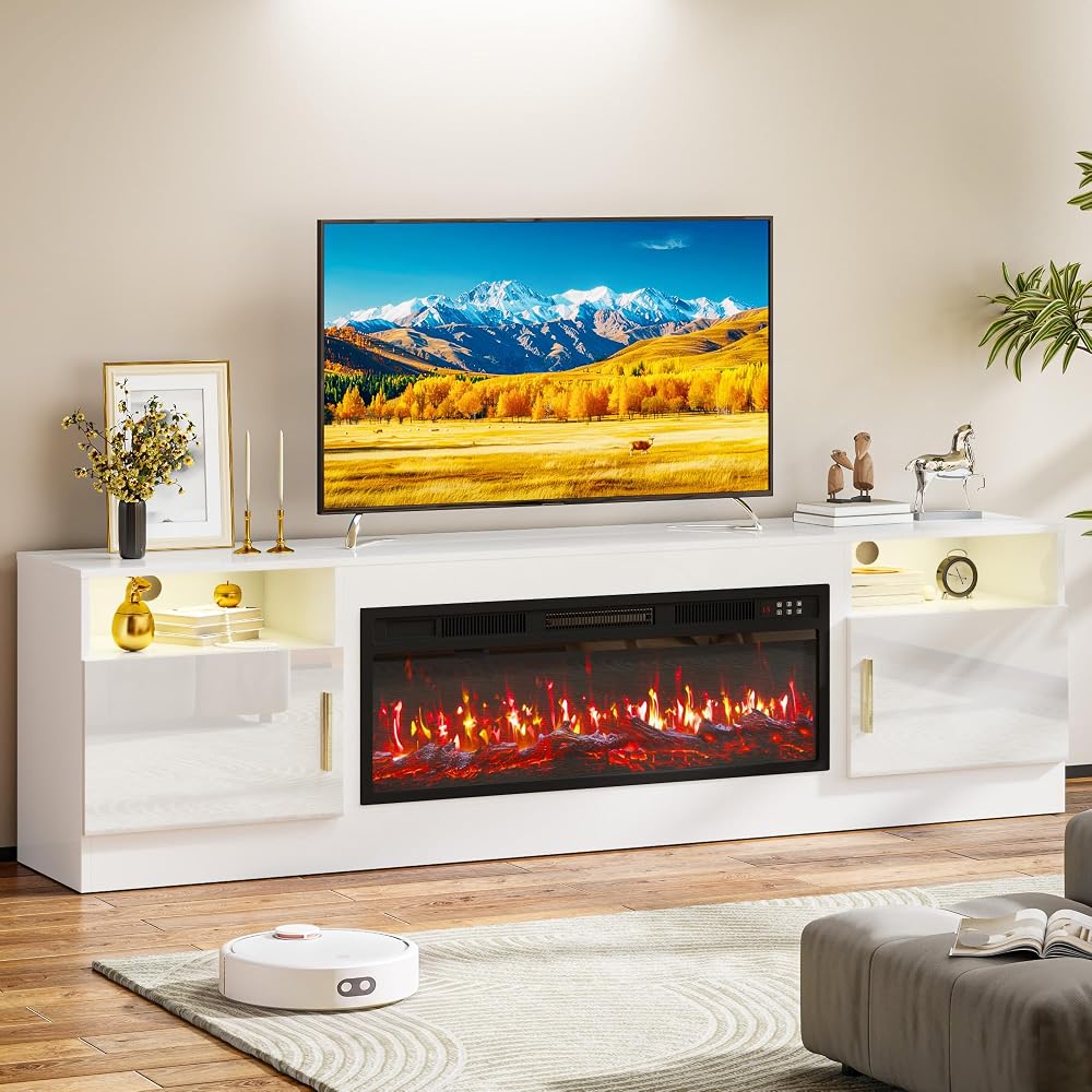 70" fireplace TV stand