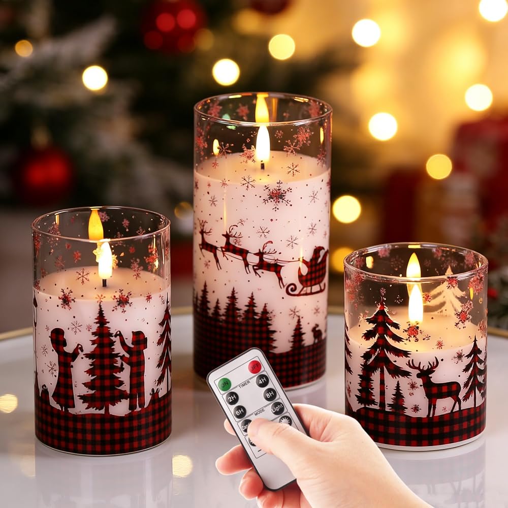 Flameless pillar candles with remote