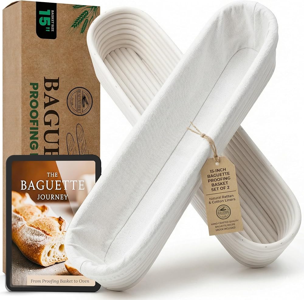 Baguette proofing baskets, set of 2