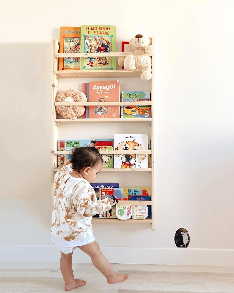 Montessori wall bookshelf