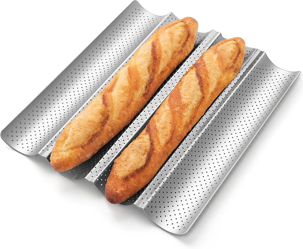 Perforated baguette pan, 4 loaves