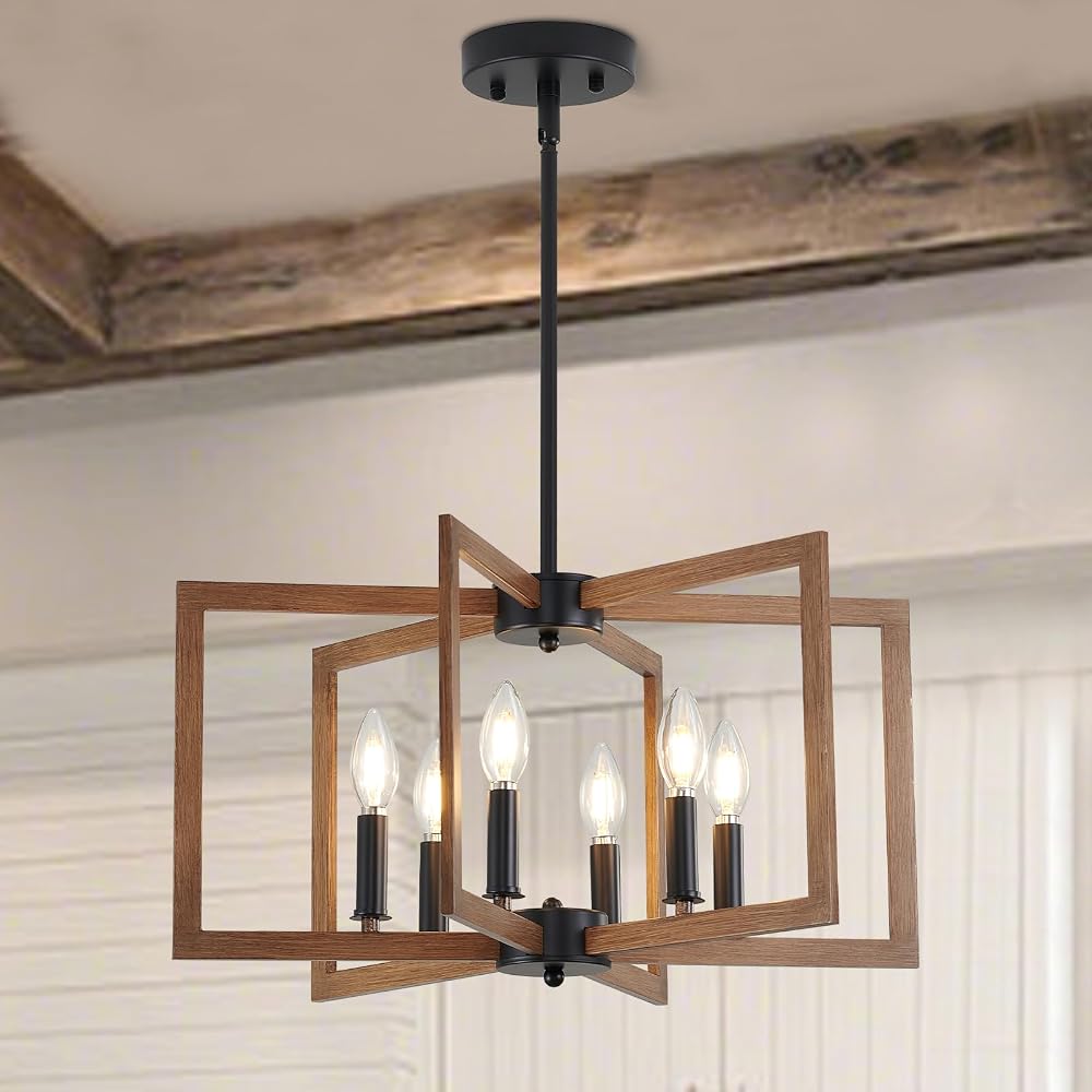 Farmhouse chandelier, 6 lights