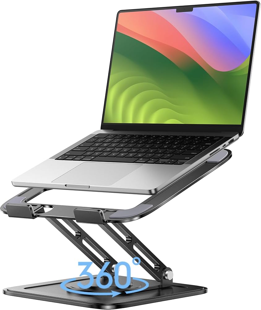 Laptop stand with 360 rotating base