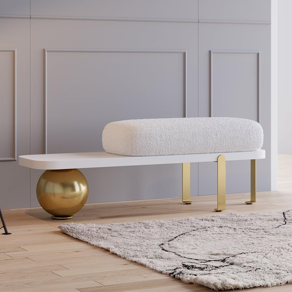 Boucle entryway bench
