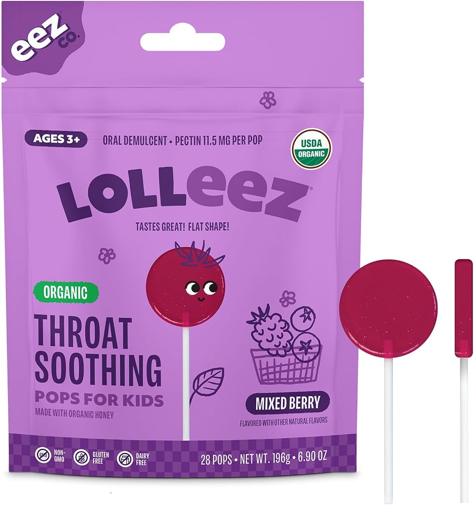 Lolleez organic throat lollipops