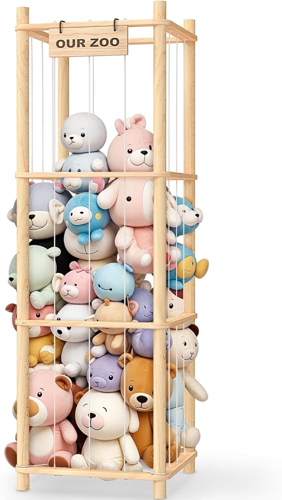 Wooden stuffed animal organizer