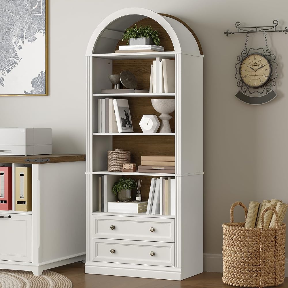 Arched farmhouse bookshelf