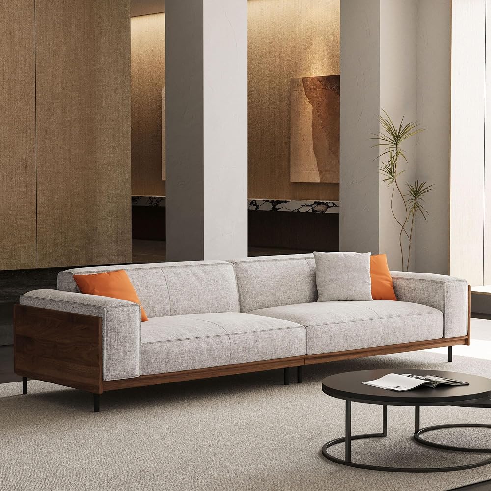 Modern 4-seater upholstered sofa