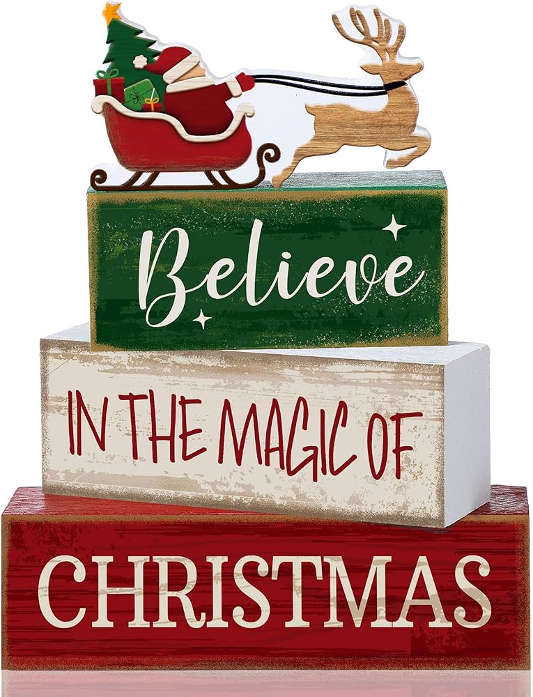 “Believe in the magic” wooden blocks