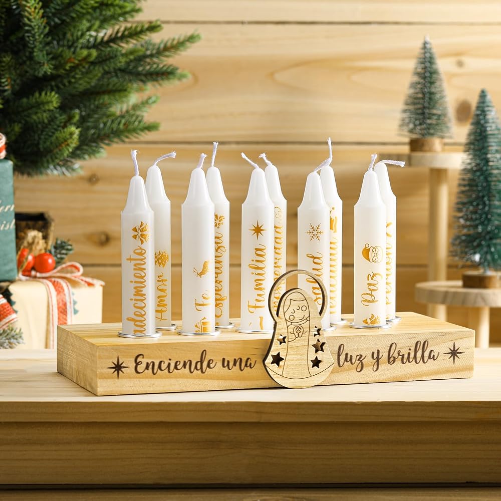 Velitas candle set with wooden holder
