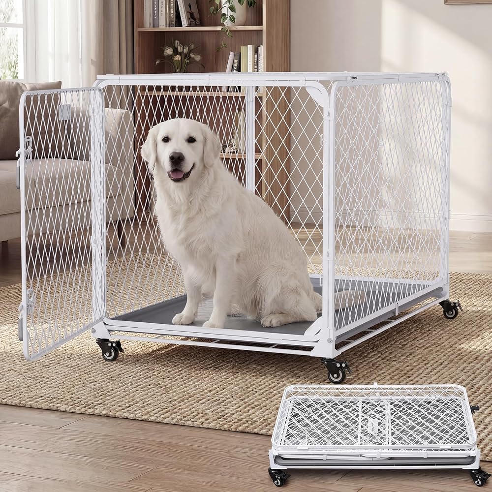 42 inch collapsible crate with lockable wheels