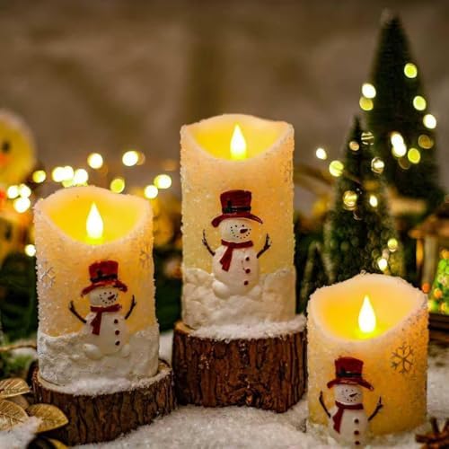 Snowman flameless candles