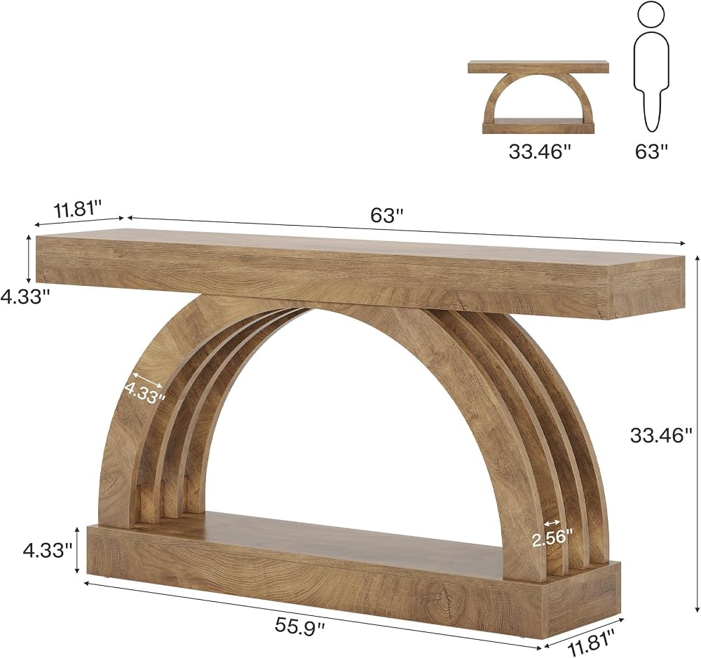 63" arched entryway table