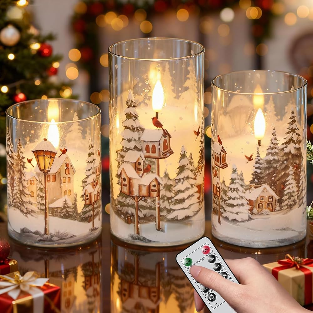 Red bird flameless candles
