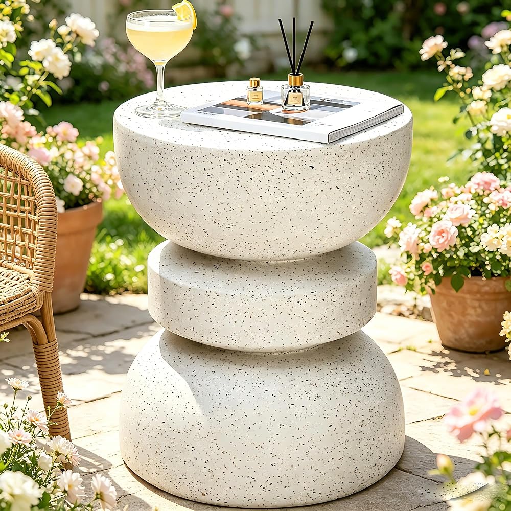 Terrazzo hourglass garden stool