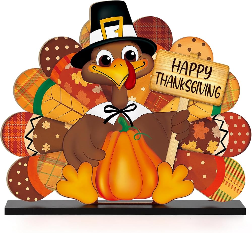 Wooden turkey table sign