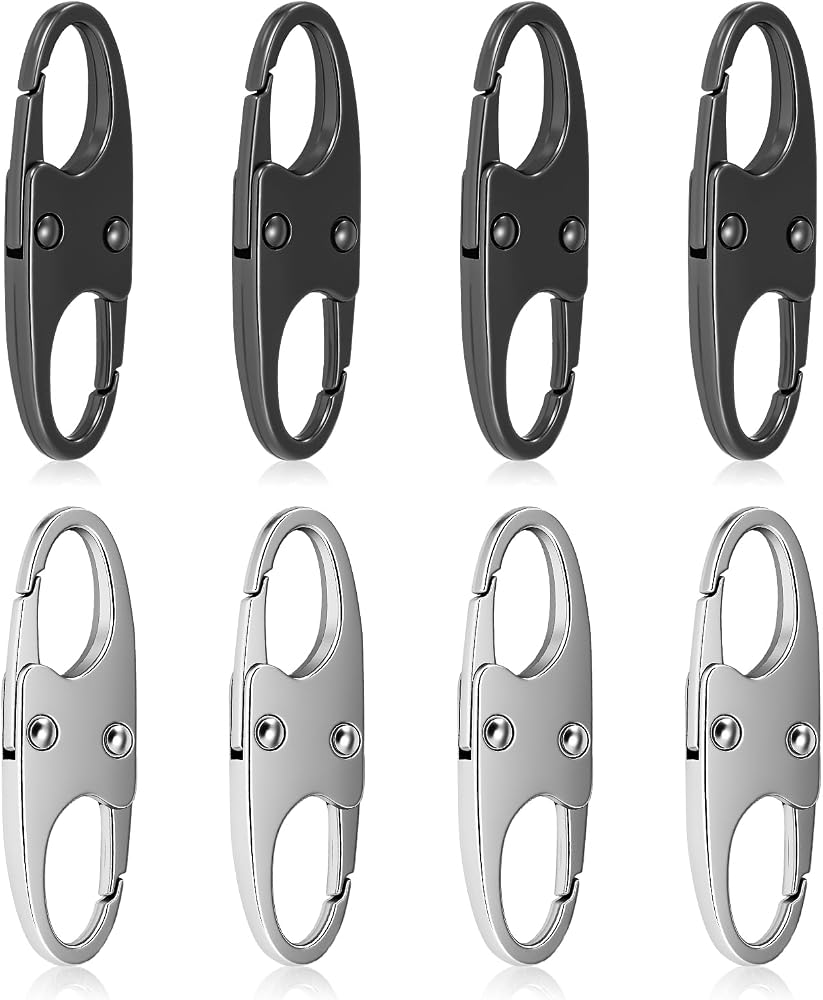 Anti-theft zipper carabiner clips, 8 pack