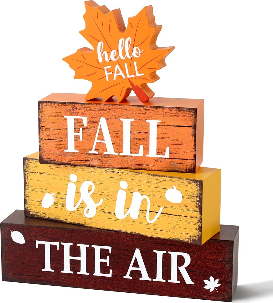 “Hello fall” wooden blocks