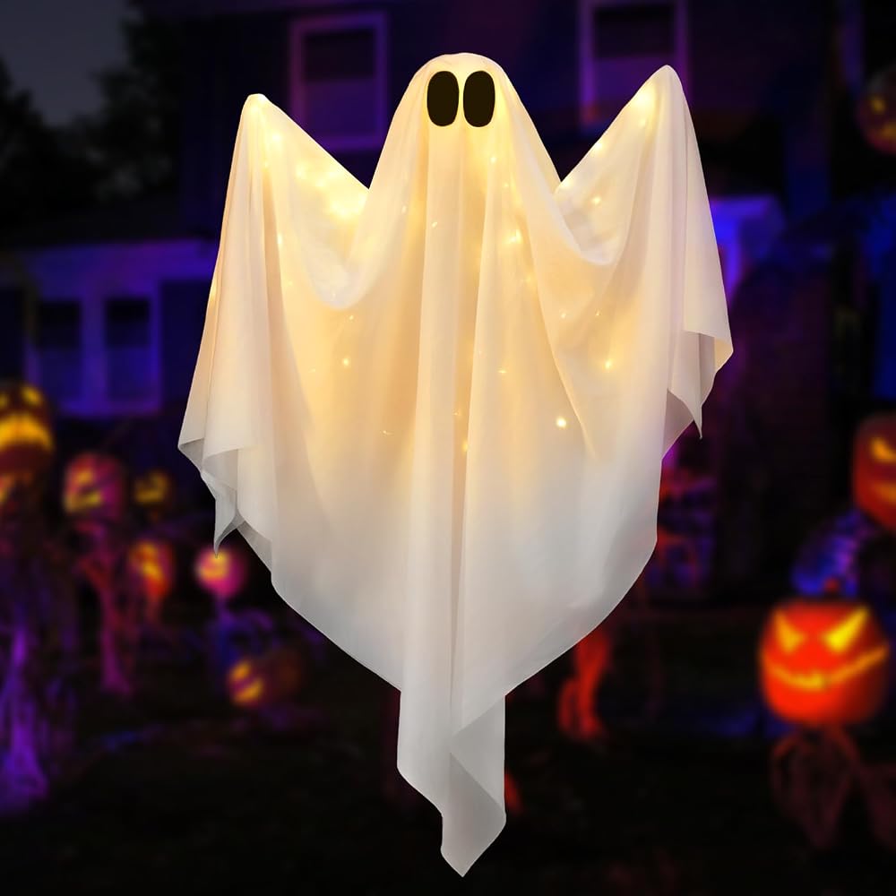 Hanging light-up ghost