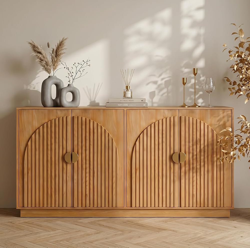 65" fluted buffet cabinet