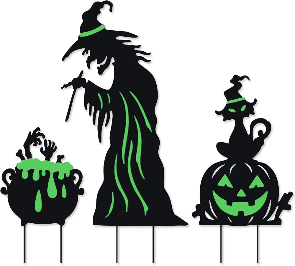 Glow in the dark yard stake set