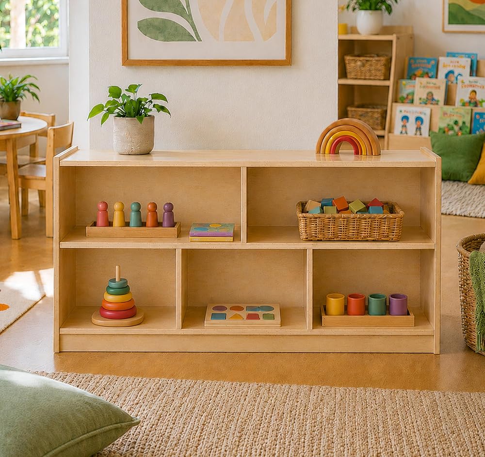 Commercial-grade 5-cubby shelf