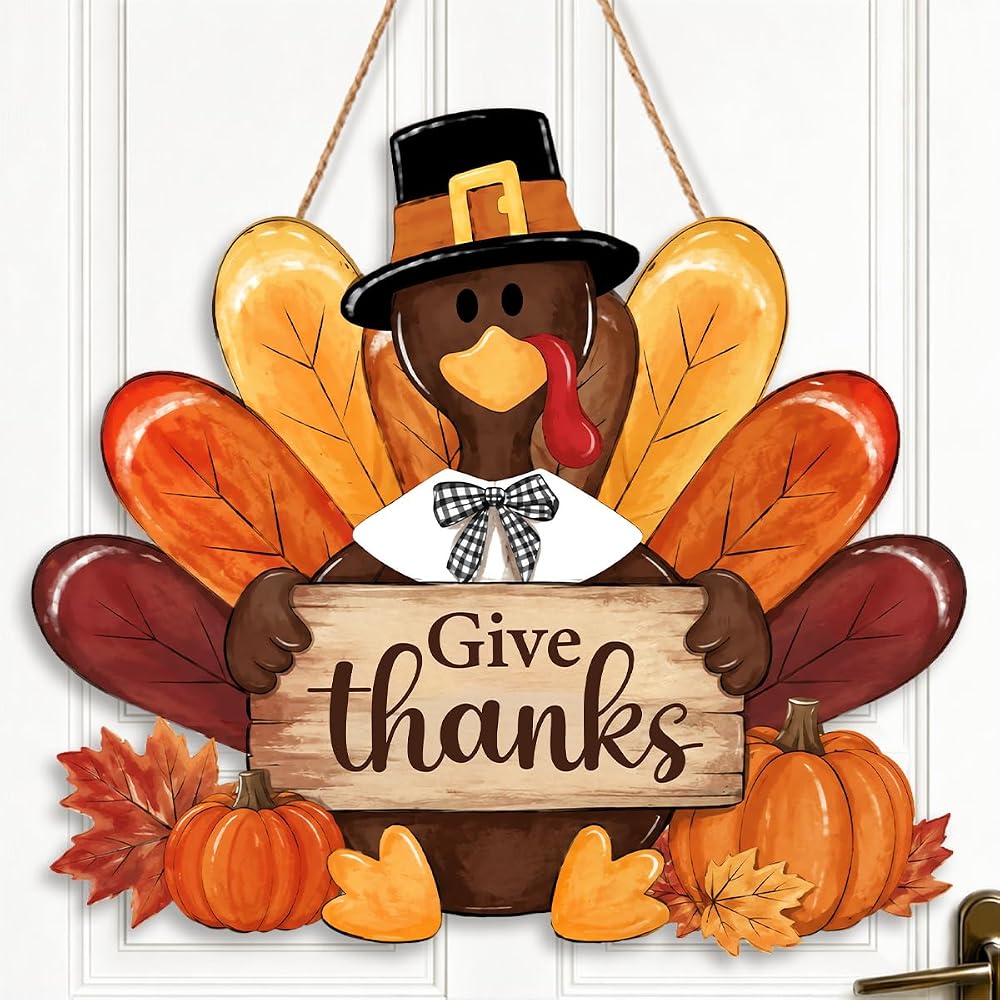 Turkey wreath door sign